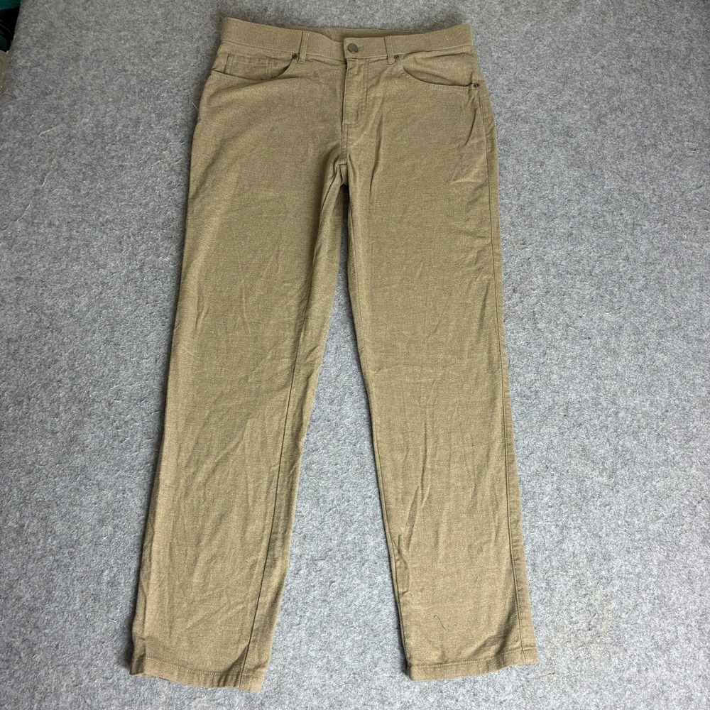 Kirkland Signature Mens 33x29 Brushed Twill Pants Tan Khaki Straight Leg